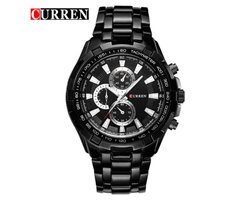 Curren Black Steel - Heren Horloge - Staal - Zwart - 48 mm