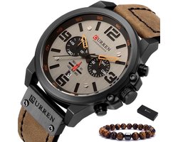 Curren - Horloge Heren - Cadeau voor Man - Horloges voor Mannen - 47 mm - Bruin