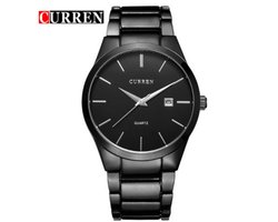 Curren Horloge Ø 37 mm - Zwart/Zwart - Inclusief horlogedoosje