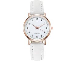 Doukou White Horloge | Suedine - Kunstleer | Wit | Ø 32,5 mm