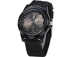 Fako® - Horloge - Army - Zwart