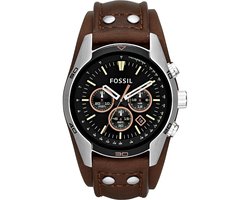 Fossil Coachman CH2891 Horloge - Leer - Bruin - Ø 44 mm