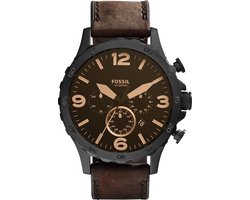 Fossil Nate JR1487 Herenhorloge 50 mm - Zwart