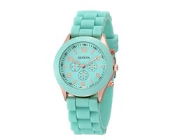 Geneva Siliconen Mintgroen Horloge | Fashion Favorite