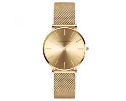 Hannah Martin Elegante Horloge | Goudkleurig | Goud Wijzerplaat | Borasi | Dames Horloges | Luxe Geschenkdoos | Cadeau |