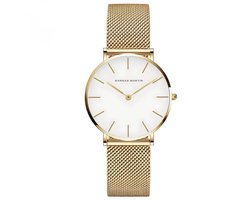 Hannah Martin Elegante Horloge | Goudkleurig | Witte Wijzerplaat | Borasi | Dames Horloges | Vrouwen Horloges | Best Verkochte Horloges | Leuke Cadeau | Cadeau Voor Haar |