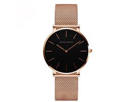 Hannah Martin Elegante Horloge | Rose | Zwart Wijzerplaat | Borasi | Dames Horloges | Vrouwen Horloges | Best Verkochte Horloges | Leuke Cadeau | Cadeau Voor Haar |