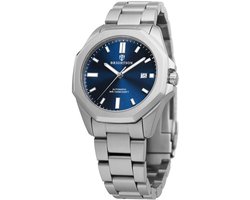 Horloge Heren Automatisch - Heren horloge - Polshorloge - Horloges voor mannen - Waterdicht - Saffierglas - 316L roestvrijstaal - Zilver/Blauw