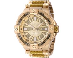 Invicta Bolt 37522 Heren Horloge - Waterdicht - Analoog - Automatisch Uurwerk - Roestvrij Staal met gouden Wijzerplaat -54mm