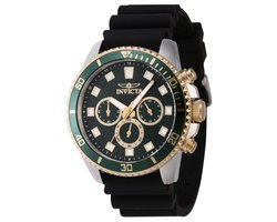 Invicta Pro Diver 46127 Heren Horloge - Waterdicht - Analoog - Quartz Uurwerk - Roestvrij Staal met groene Wijzerplaat -45mm