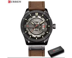 Luxe Horloge Merk Curren Mannen Militaire Sport Horloges Mannen Quartz Datum Klok Man Casual Lederen Pols Horloge Relogio Masculino