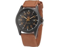 New Military Horloge Bruin / Zwart | Nylon | Ø 40 mm