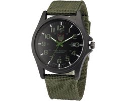 New Military Horloge Groen / Zwart | Nylon | Ø 40 mm