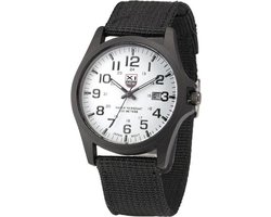 New Military Horloge Zwart / Wit | Nylon | Ø 40 mm