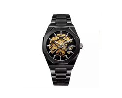 Skeleton Horloge Zwart | Waterafstotend | Cadeau Giftbox | Zwart | Automatic Horloges | Automatisch Watchwinder | Skeleton Horloges Unisex Skeleton Herenhorloge Jongens Heren | Vaderdag | Vaderdag Cadeau | Valentijn | Valentijnscadeau