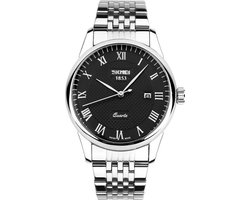 Stalen Heren Horloge - Polshorloge - Geschenkdoosje - Black