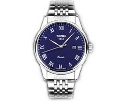 Stalen Heren Horloge – Polshorloge - Geschenkdoosje - Blue