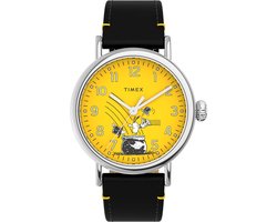 Timex Peanuts Waterbury Standard TW2V60400 Horloge - Leer - Zwart - Ø 40 mm