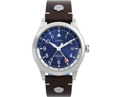 Timex Waterbury GMT x Pan Am TW2W97300 Horloge - Leer - Bruin - Ø 39 mm