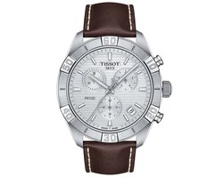 Tissot PR 100 T1016171603100 Horloge - Leer - Bruin - Ø 44 mm