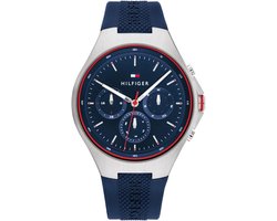 Tommy Hilfiger Justin 1792057 Horloge - Siliconen - Blauw - Ø 45 mm