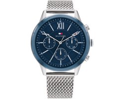 Tommy Hilfiger TH1710524 Heren Horloge - MORRISON - Mineraalglas - Staal - Zilverkleurig - 44 mm breed - Quartz - Druksluiting - 5 ATM (douchen)