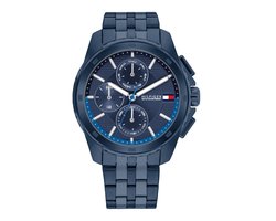 Tommy Hilfiger TH1710622 WALKER Heren Horloge - Mineraalglas - Staal - Blauw - 44 mm breed - Quartz - Vouw/Vlindersluiting - 5 ATM (douchen)