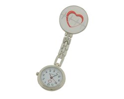 Treasure Trove® Verpleegstershorloge Hart Hartslag - Zusterhorloge - Verpleegster Horloge Dames - Heren - Clip - 25mm