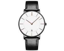 Tyme Oslo Heren Horloge - 39.5mm - Wit/Zwart - Horloges voor Mannen - met Cadeauverpakking