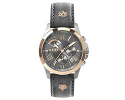 Versus Versace - VSPBH1218 - Chronograaf - Lion Rose Gold Silver - Grey suede - herenhorloge - 44mm