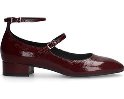 Manfield - Dames - Bordeaux rode lak leren Mary Jane pumps - Maat 36