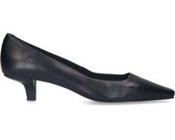 Manfield - Dames - Zwarte leren pumps - Maat 38