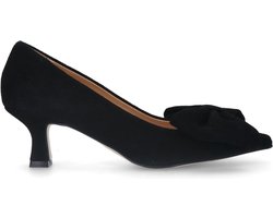 Manfield - Dames - Zwarte leren pumps - Maat 41