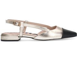 Sacha - Dames - Gouden leren slingbacks - Maat 38