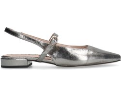 Sacha - Dames - Zilveren metallic slingbacks - Maat 37