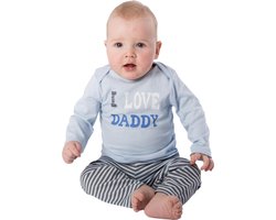 Amantes baby Pyjama jongens blauw/streep - I Love Daddy - maat 74/80