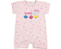 Baby Shark - baby /peuter- meisjes - kraamcadeau - romper / boxpak - Jersey katoen - roze - maat 56/62 (1-3mnd)