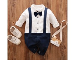 Baby strikje jarretel jumpsuit voor heren (66cm)