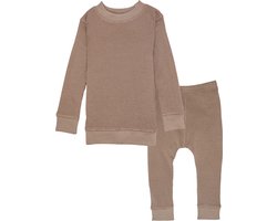 Babypyjama beige - maat 68 - 4-6 maanden - elastisch katoen