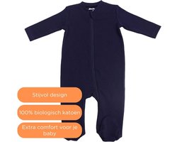 BonBini´s baby boxpakje - playsuit - DarkBlue Dreams - maat 80 - 100% organisch katoen - premium kwaliteit