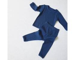 BonBini's pure Katoenen pyjama set Blue Mood - jongen meisje - 6 tot 9 maanden - 95% katoen 5% spandex