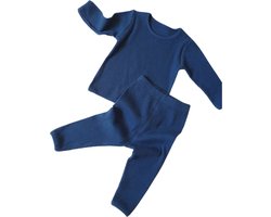 BonBini's® - pyjama baby - katoenen pyjama set - pure - Blue Mood - jongen meisje - 6 tot 9 maanden - 95% katoen 5% spandex