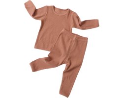 BonBini's® - pyjama baby - katoenen pyjama set - pure - Blush Pink - jongen meisje - 6 tot 9 maanden - 95% katoen 5% spandex