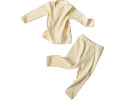 BonBini's® - pyjama baby - katoenen pyjama set - pure - Warm White - jongen meisje - 6 tot 9 maanden - 95% katoen 5% spandex