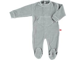 Boxpakje/ baby pyjama biologisch velours grijs 62-68