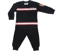 Brandweer Baby/Peuter/Kleuter/Kinderpyjama - collectie Fun2Wear rode streep / zwart - Maat 80