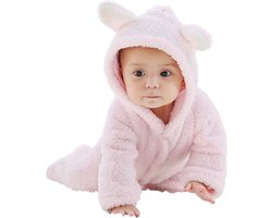 Budino Baby Pyjama Romper Onesie Beer - Roze - 12 mnd