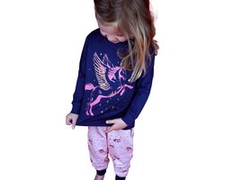 Frogs and dogs - meisjes - kleuter-kinder - pyjama - Unicorn - blauw/roze - maat 92