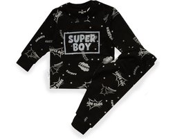 Frogs and Dogs - Super Boy F&D Pyjama | Zwart meisjes jongens - Katoen - Maat 128