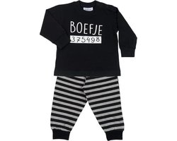 Fun2Wear Boefje Baby/Peuter/Kleuter/Kinderpyjama - Zwart - Maat 68